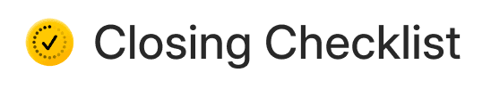 Closing Checklist