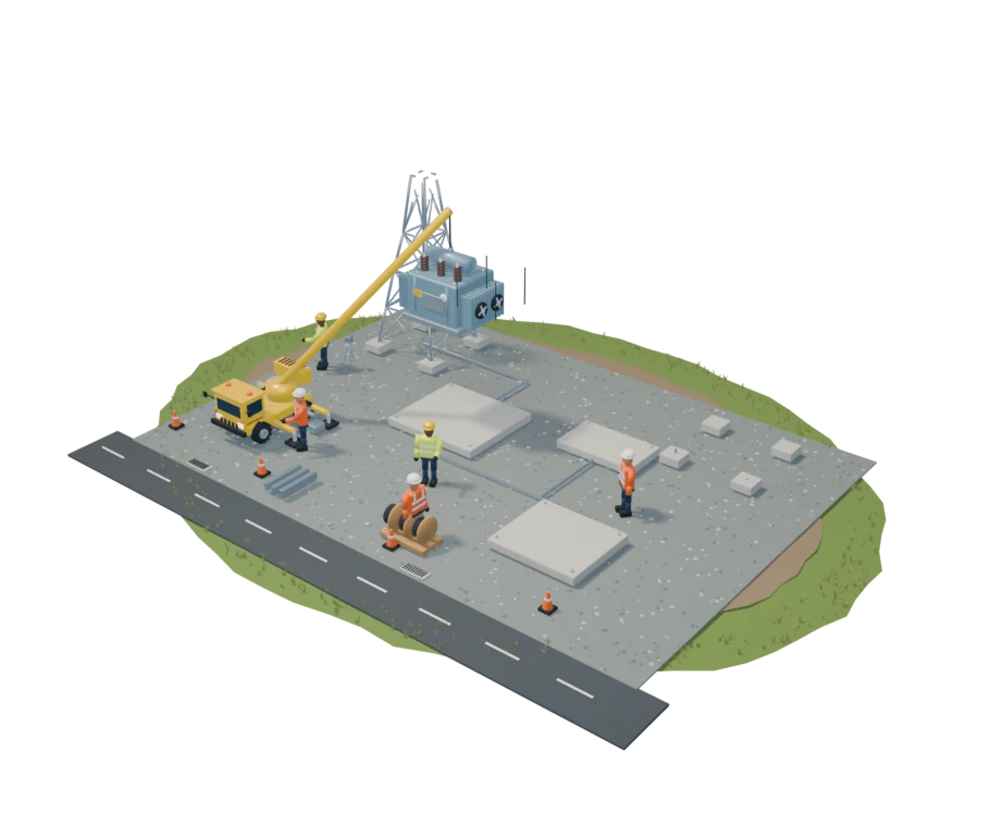 Utility project under construction